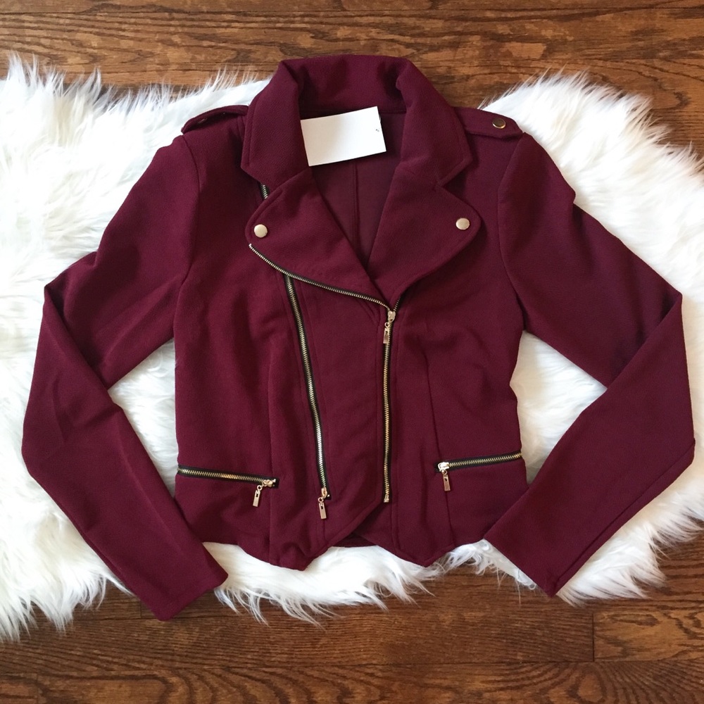 LAST: Small Wine Moto Jacket - Picture 2 of 6